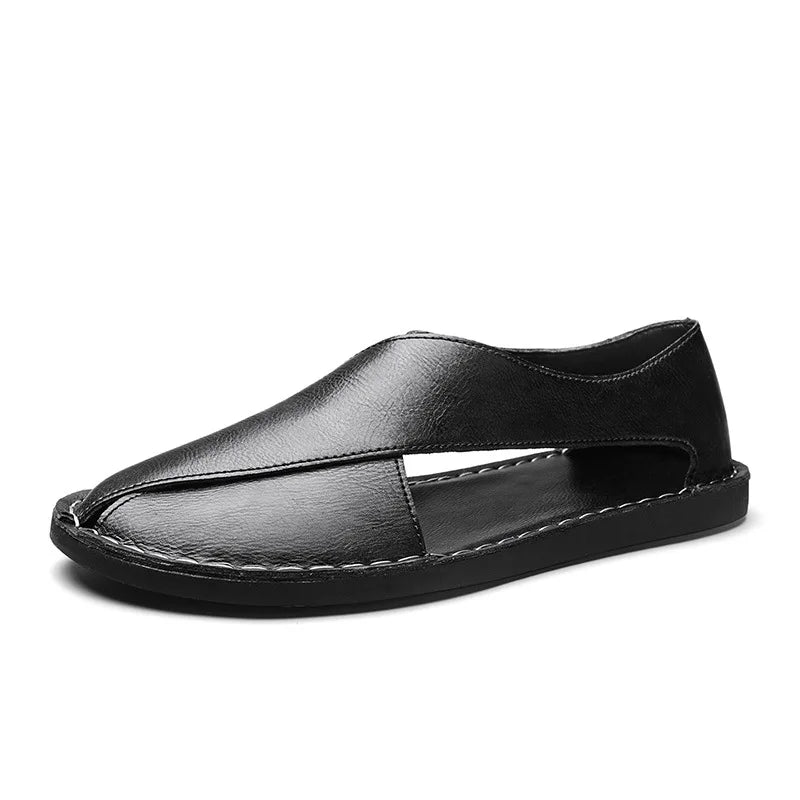 Men's Genuine Leather Sandals — Slip-On