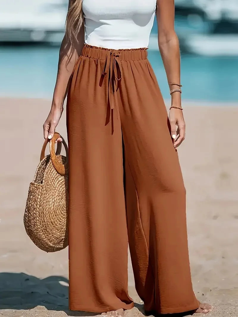 Women's Resort Wide Leg Linen Pants