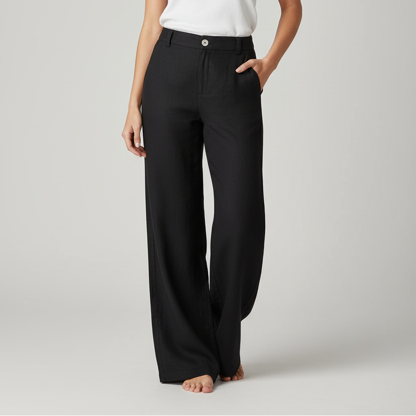 Women's Cotton Linen High Waist Trousers