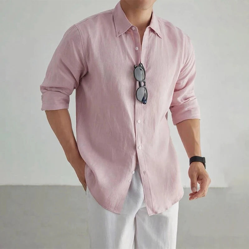 Men's Relaxed Linen Shirt — Long Sleeve