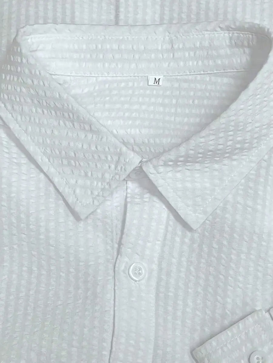 Men's Striped Long Sleeve Shirt — Loose Fit