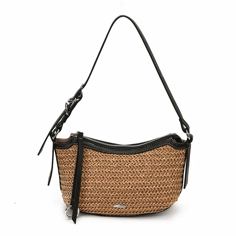 Women's Small Woven Straw Crossbody Bag