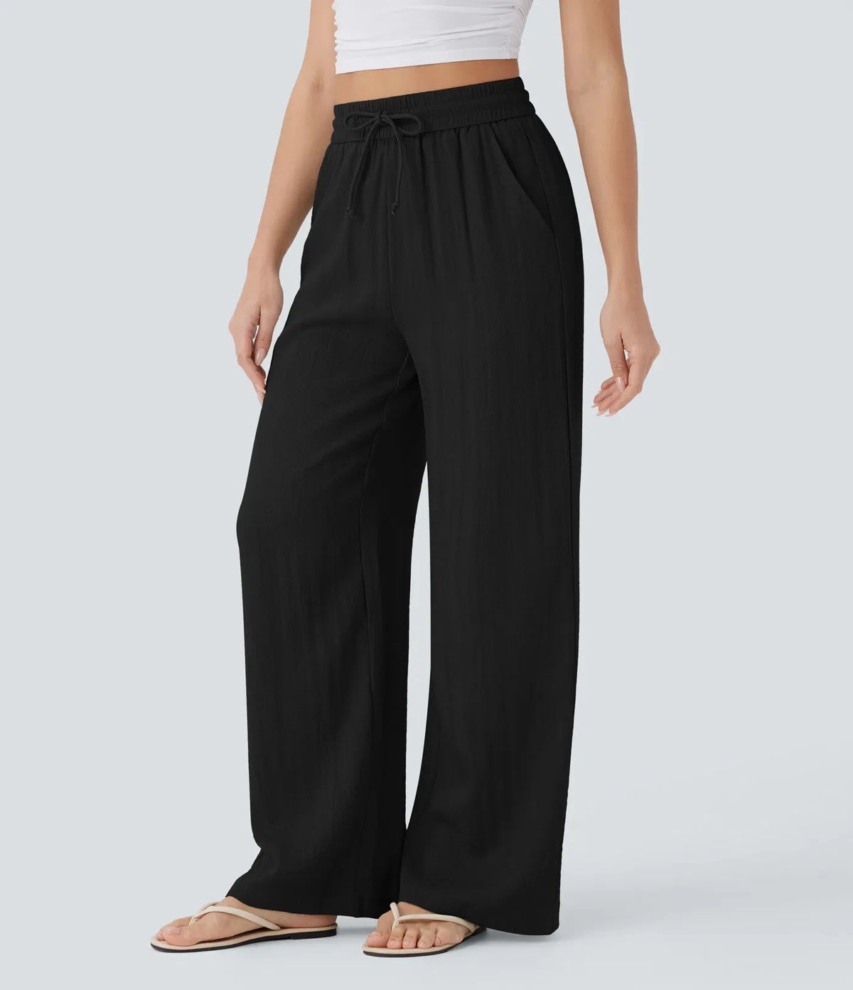 Women's Linen Beach Pants — Side Pockets
