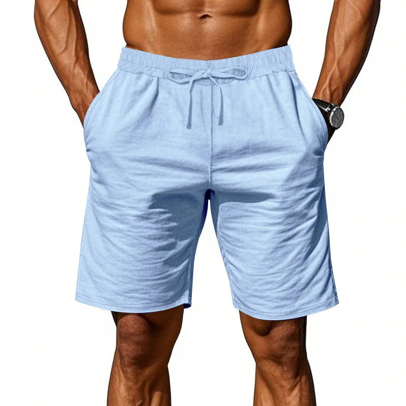 Men's Linen Shorts — Zip & Button