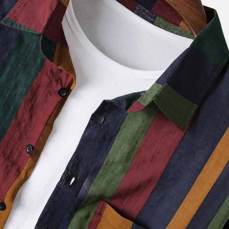 Men's Retro Striped Shirt — Long Sleeve