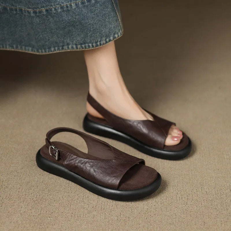 Women's Vintage Ankle Strap Sandals — Soft Sole