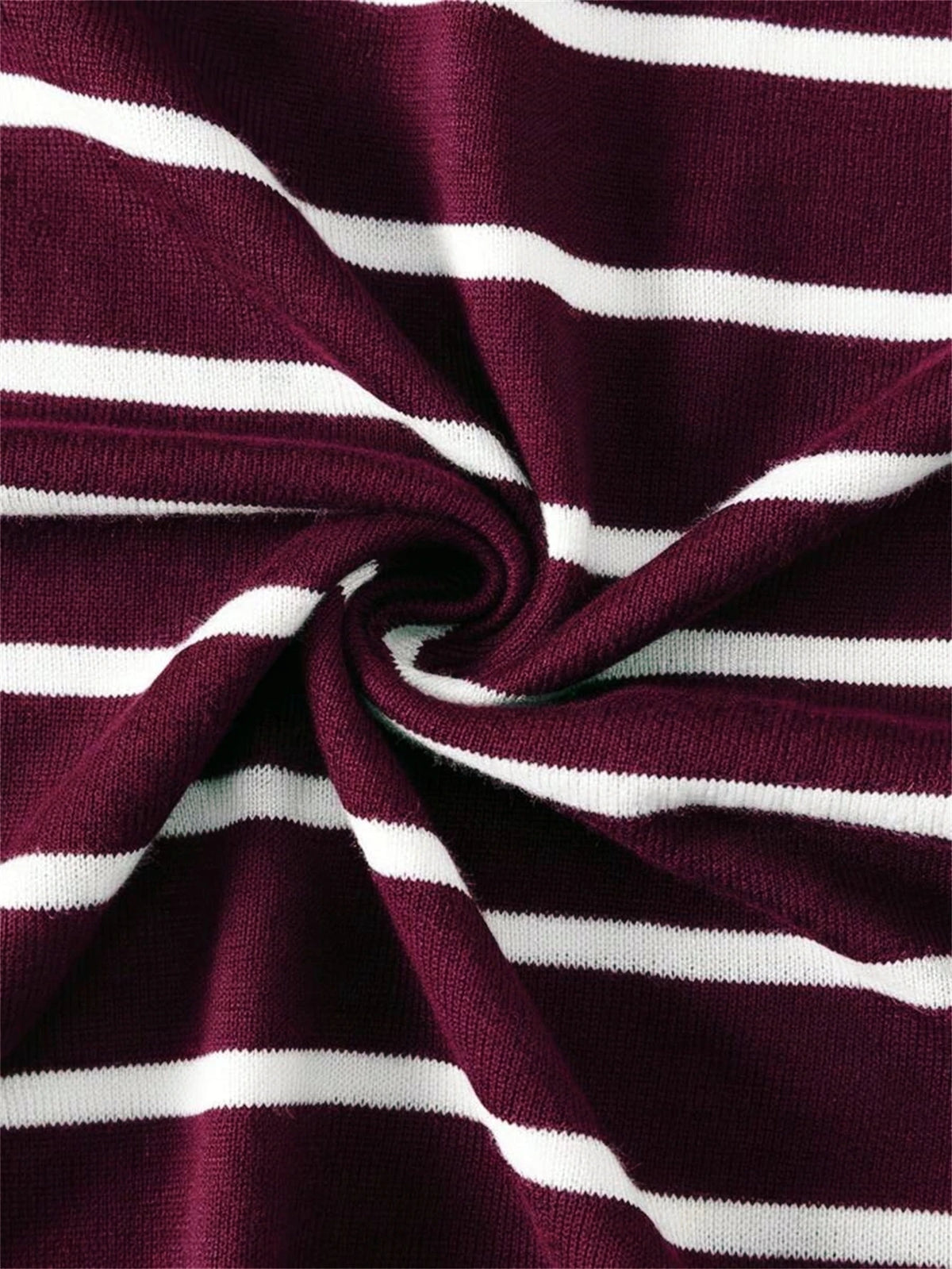 Men's Burgundy Striped Knit Crew Tee