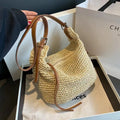 Women's Woven Straw Messenger Bag — Raffia
