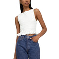 Women's Smocked Ruffle Crop Top — Sleeveless