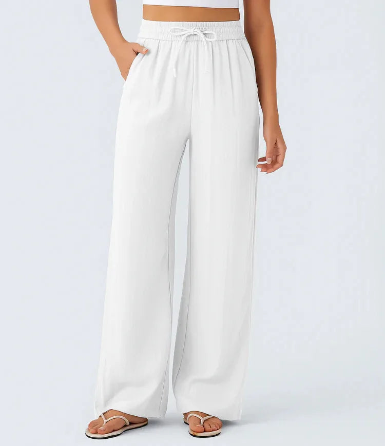 Women's Linen Beach Pants — Side Pockets