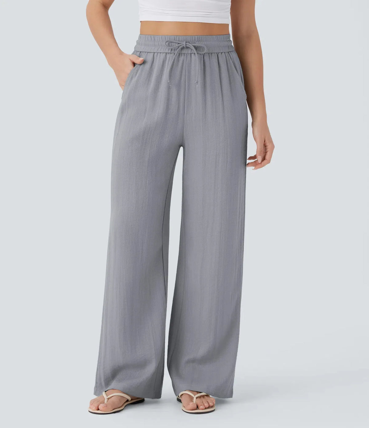Women's Linen Beach Pants — Side Pockets
