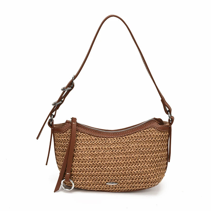 Women's Small Woven Straw Crossbody Bag