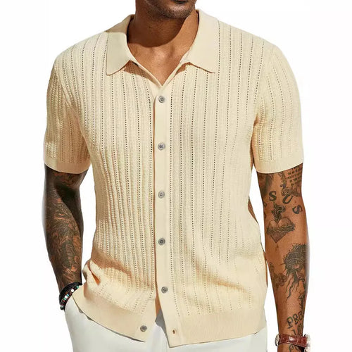 Men's Cool Knit Lapel Shirt — Short Sleeve