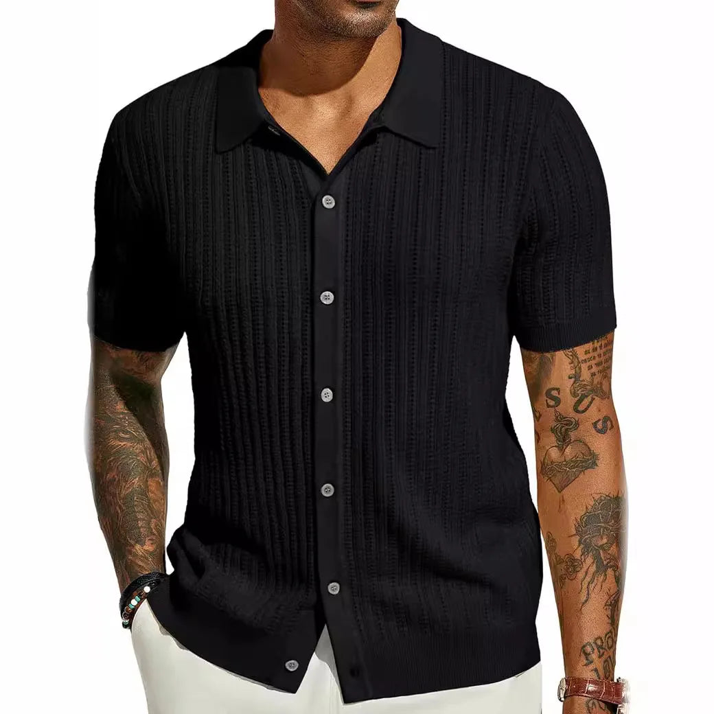 Men's Cool Knit Lapel Shirt — Short Sleeve
