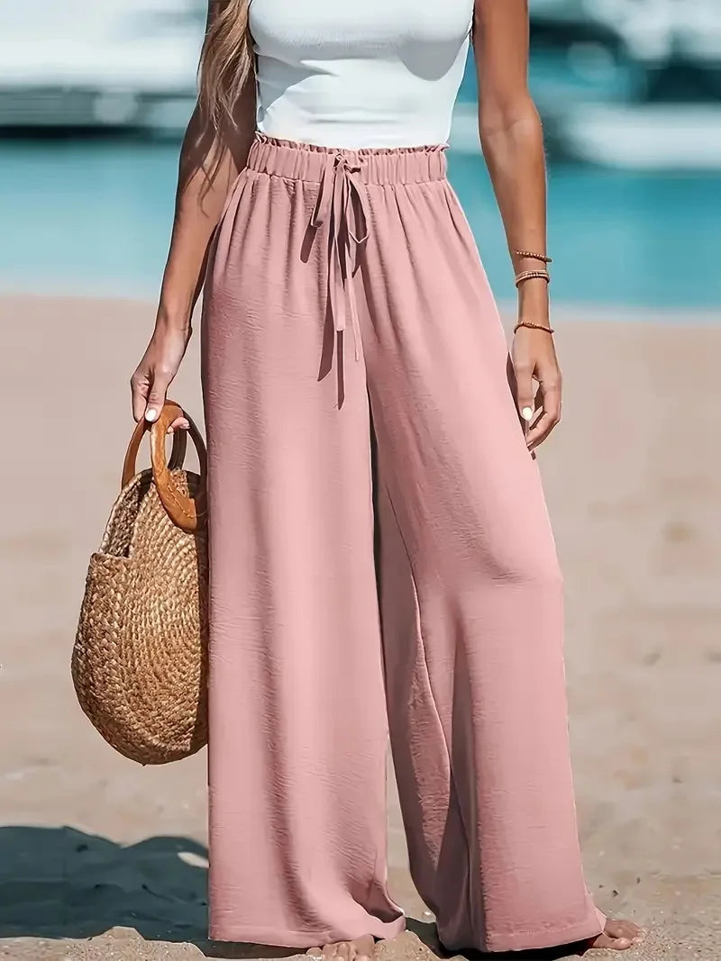 Women's Resort Wide Leg Linen Pants