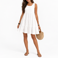Women's Plaid Ruffle Mini Dress — Sleeveless