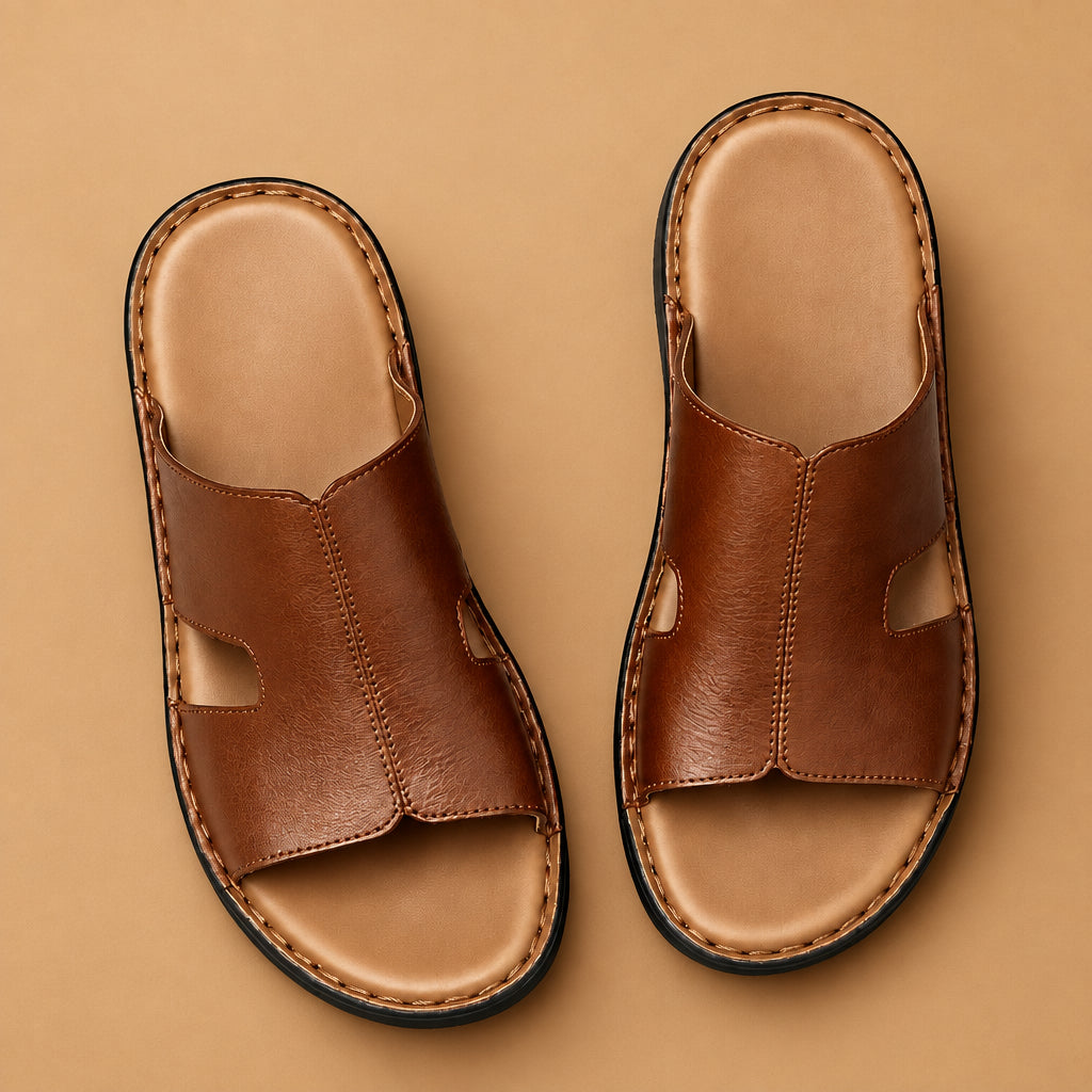 Men's Stitched Flip-Flops — Soft Sole