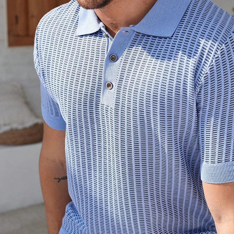 Men's Textured Knit Polo — Short Sleeve
