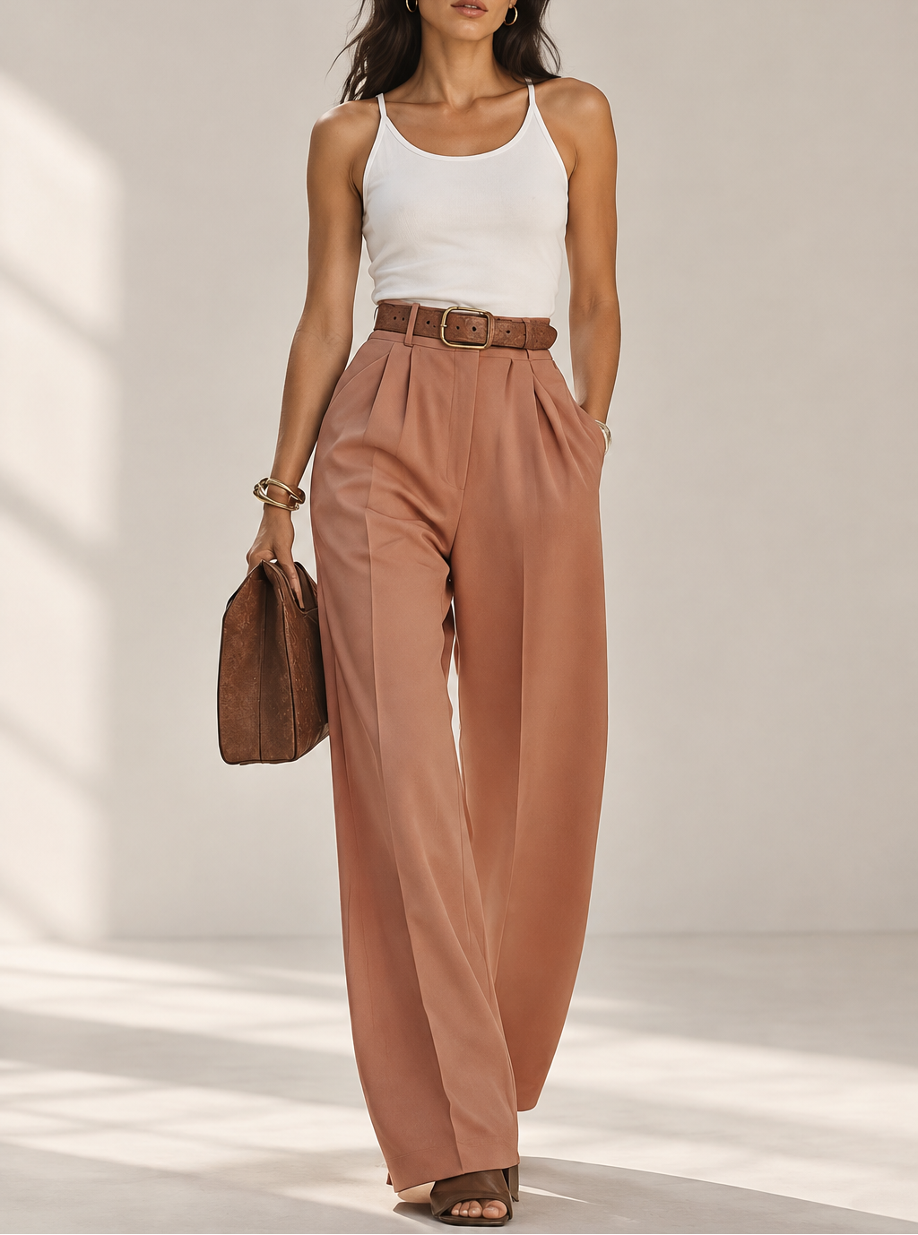 Women's High Waist Draped Trousers — Tailored