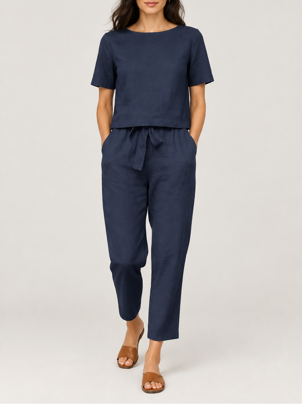 Women's Linen Top & Pant Set — Long Sleeve