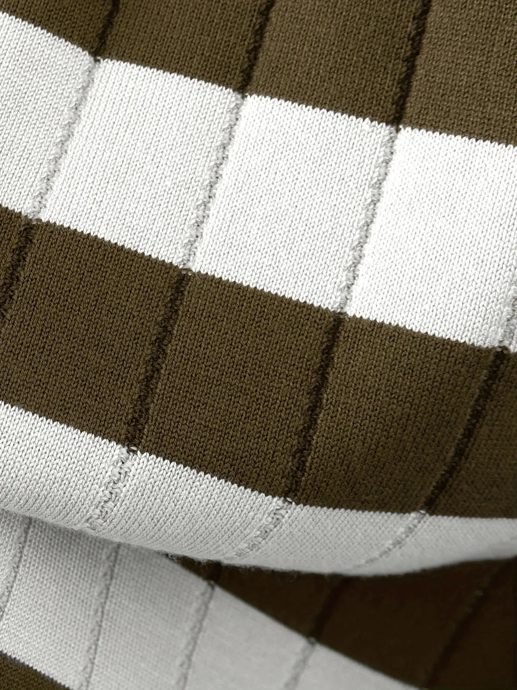 Men's Brown Striped Knitted Polo