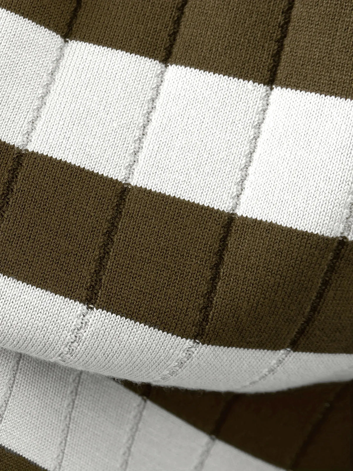 Men's Brown Striped Knitted Polo