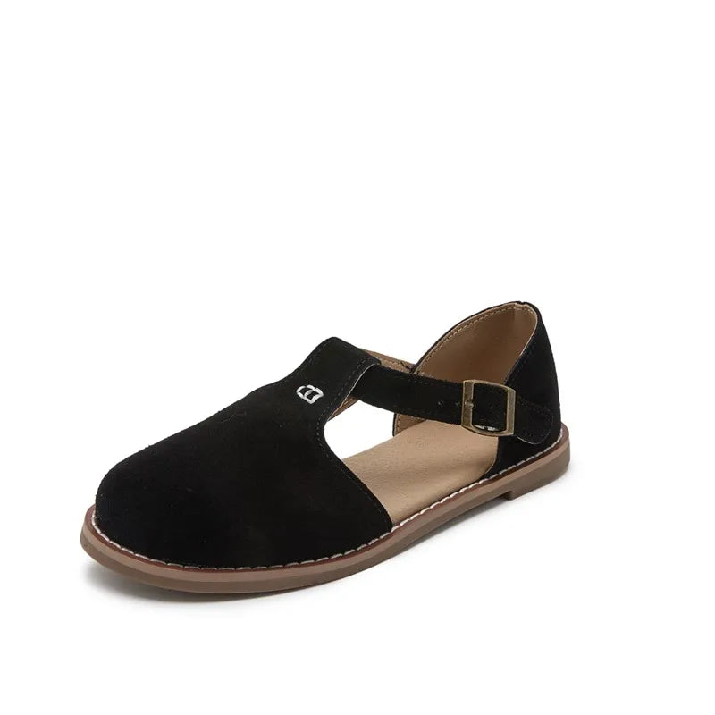 Women's Suede Roman Sandals — Closed Toe
