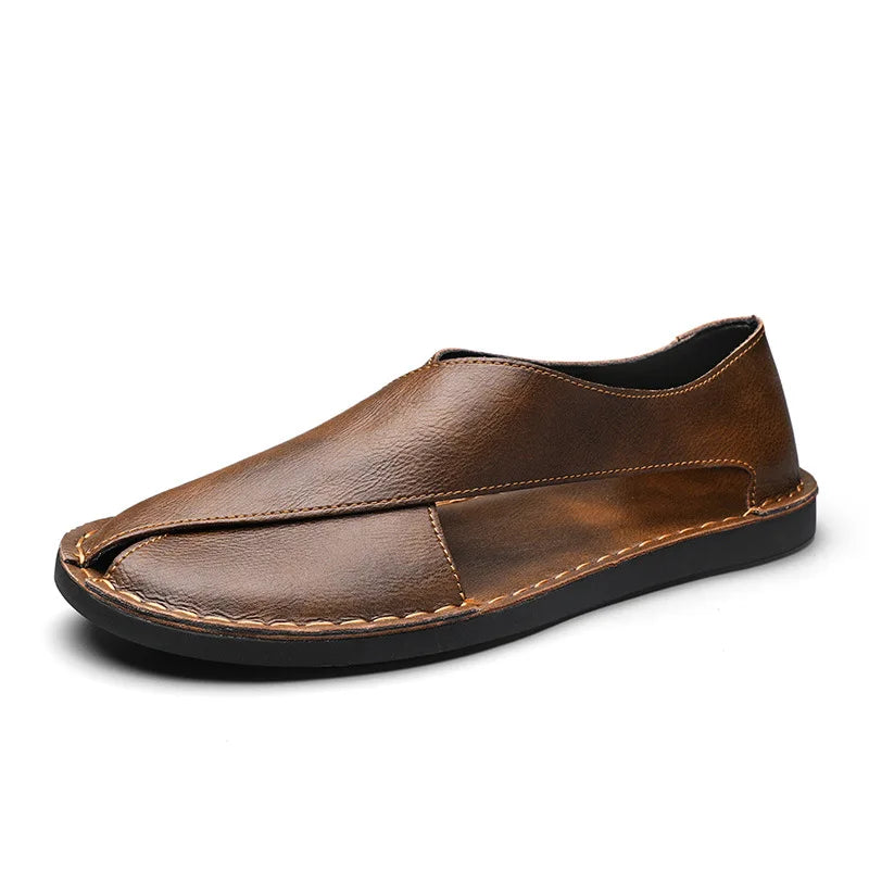 Men's Genuine Leather Sandals — Slip-On