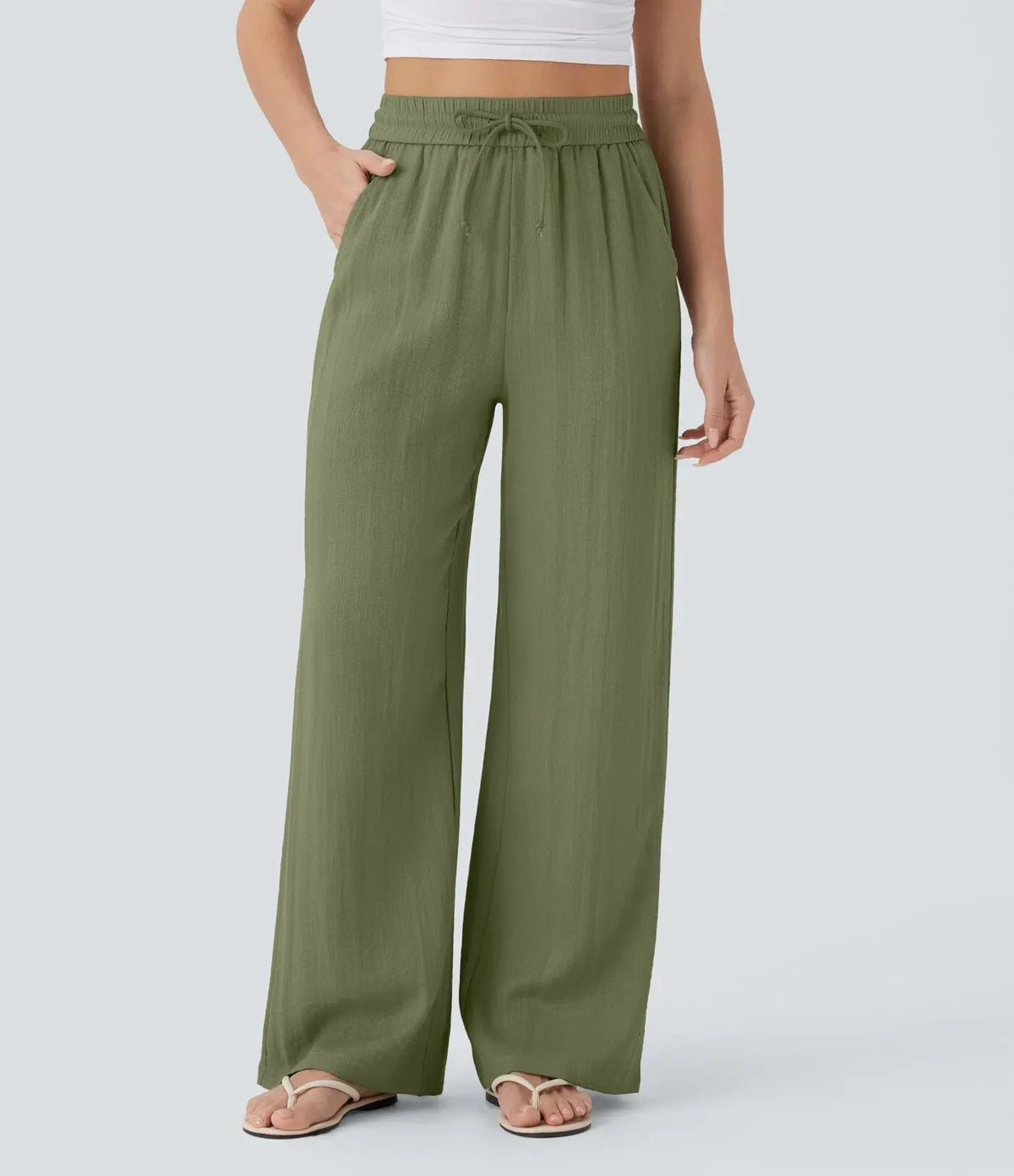 Women's Linen Beach Pants — Side Pockets