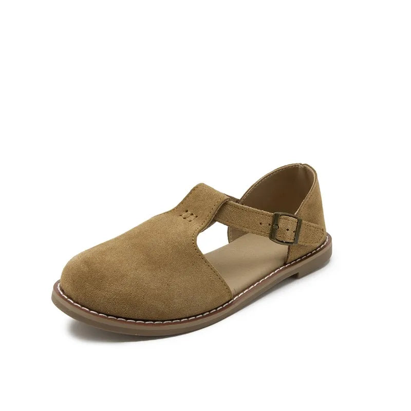 Women's Suede Roman Sandals — Closed Toe