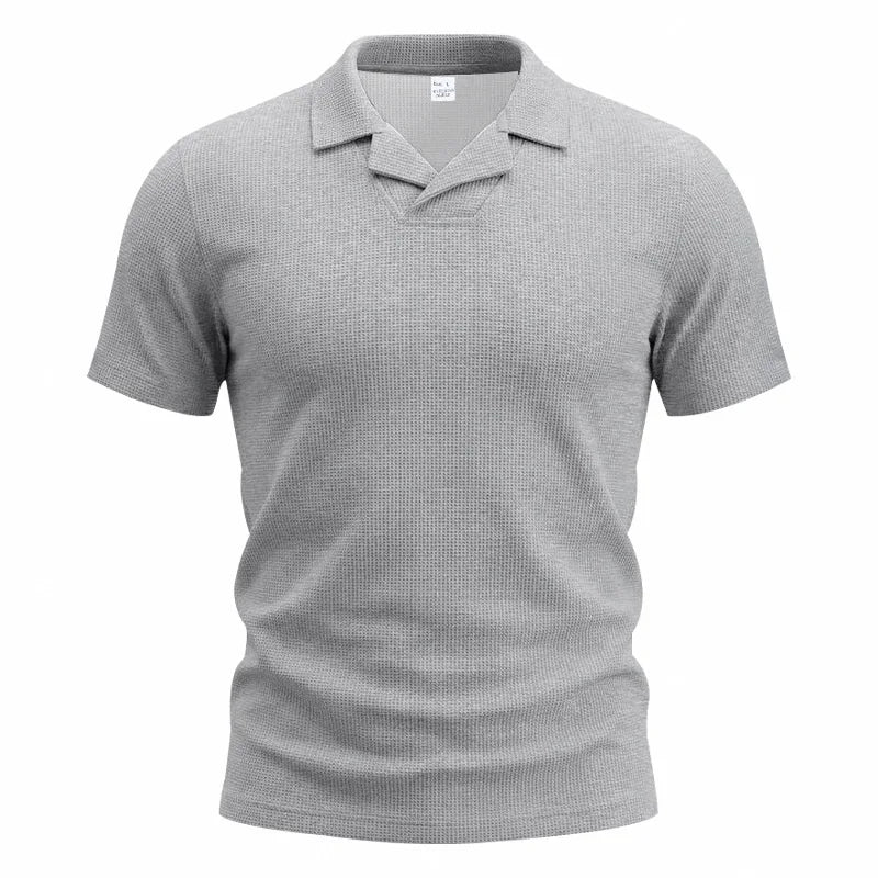 Men's Waffle Knit Polo — Notch Neck