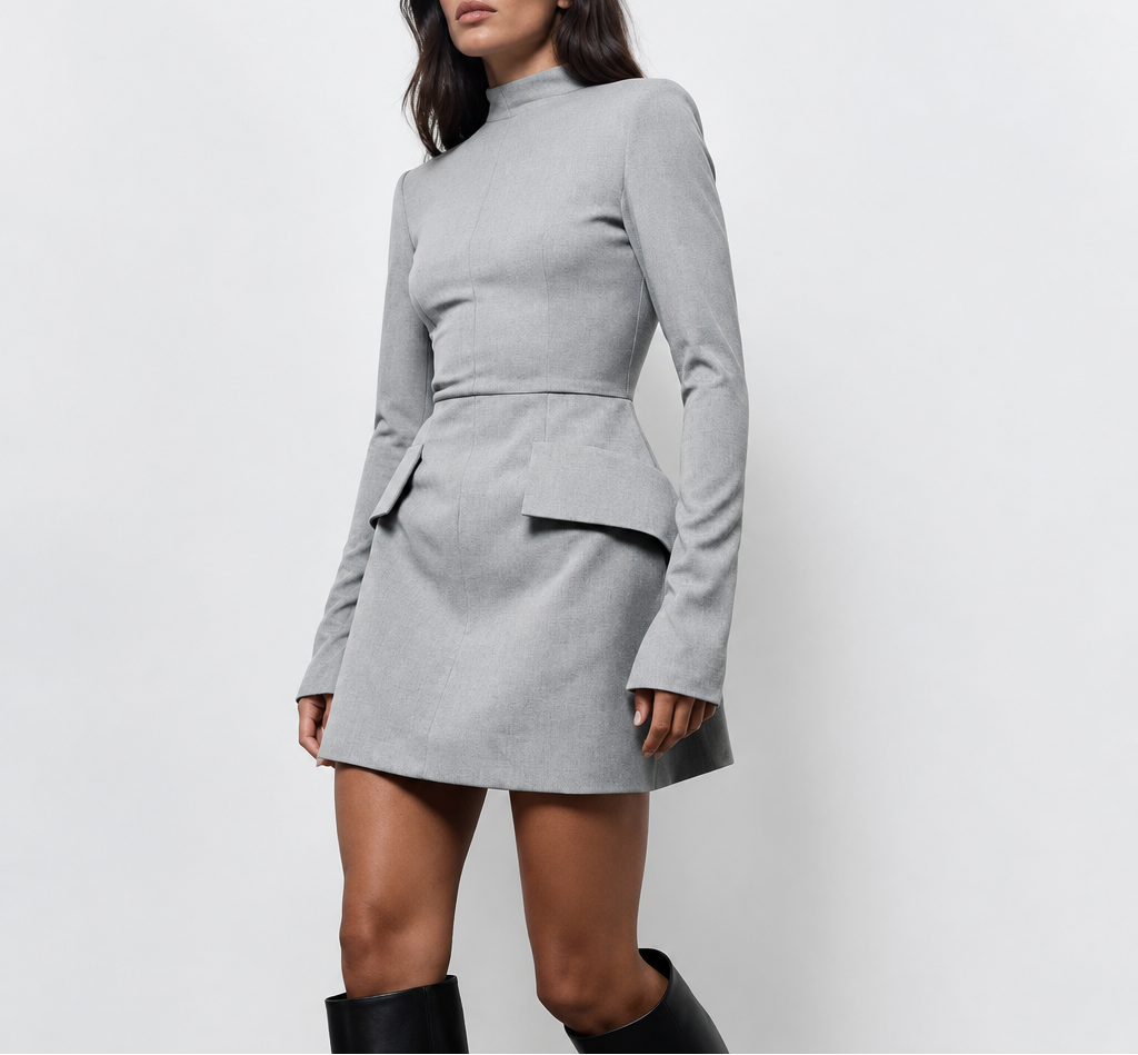 Women's Long Sleeve Bodycon Mini Dress with Pockets