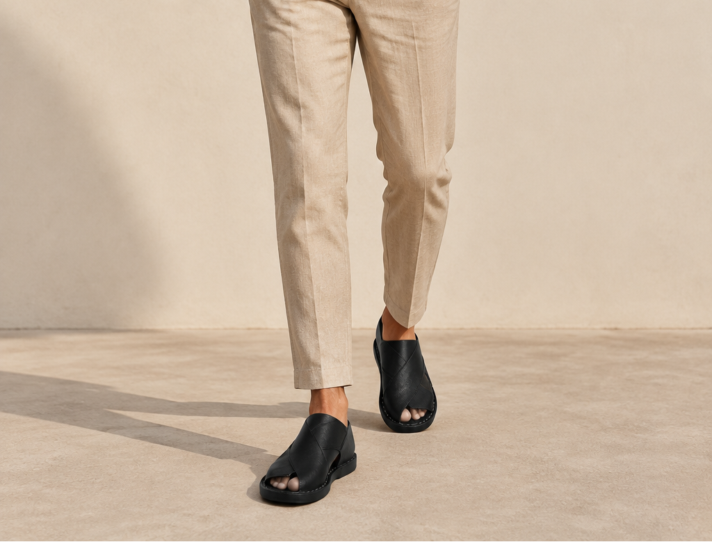 Men's Genuine Leather Sandals — Slip-On