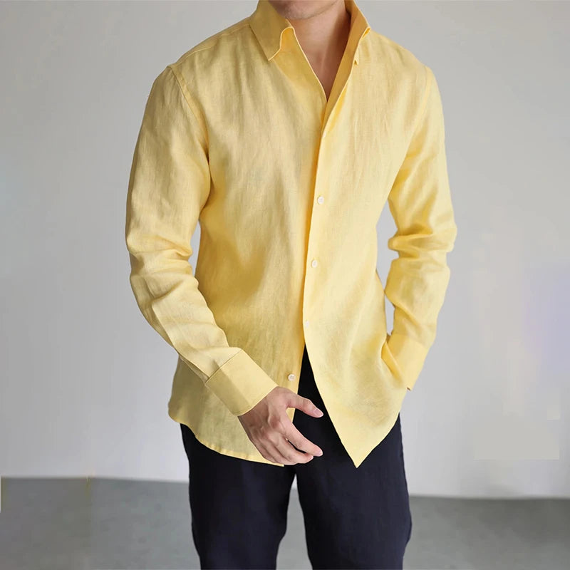 Men's Relaxed Linen Shirt — Long Sleeve