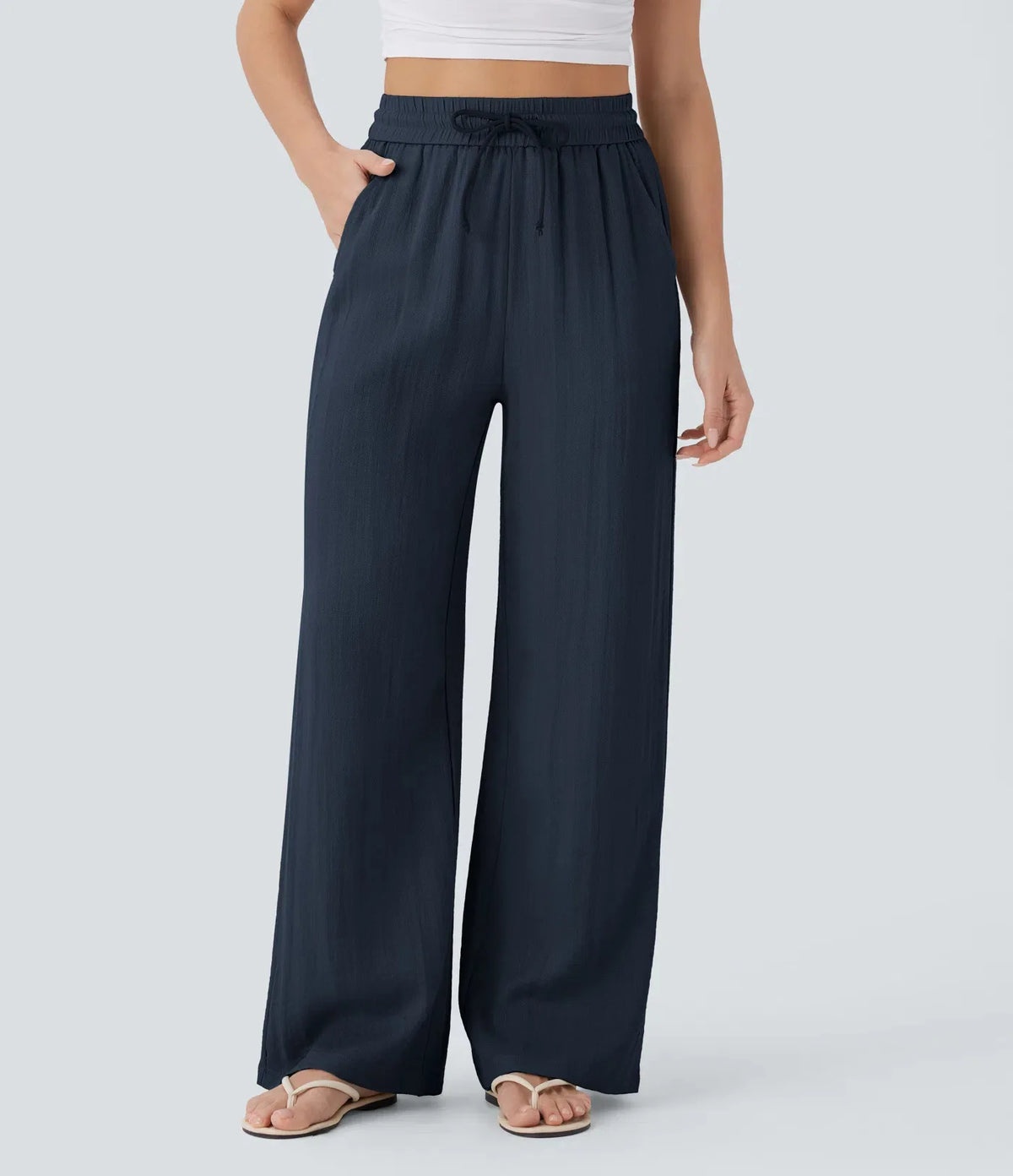 Women's Linen Beach Pants — Side Pockets