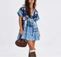 Women's Floral Babydoll Mini Dress — Puff Sleeve