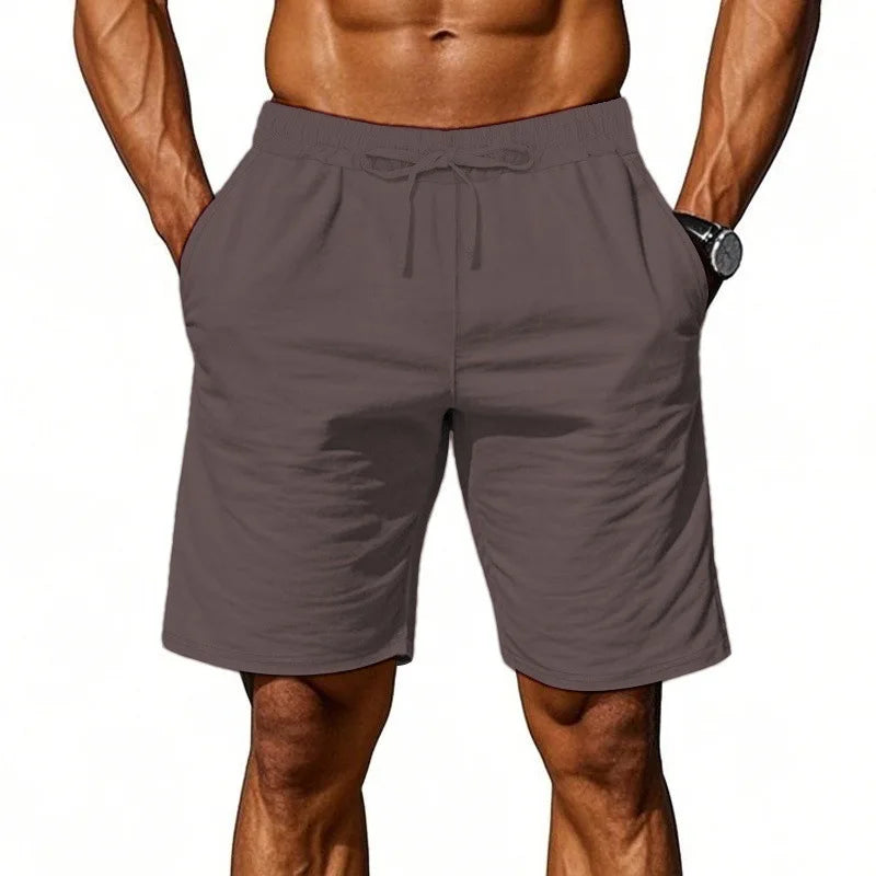 Men's Linen Shorts — Zip & Button