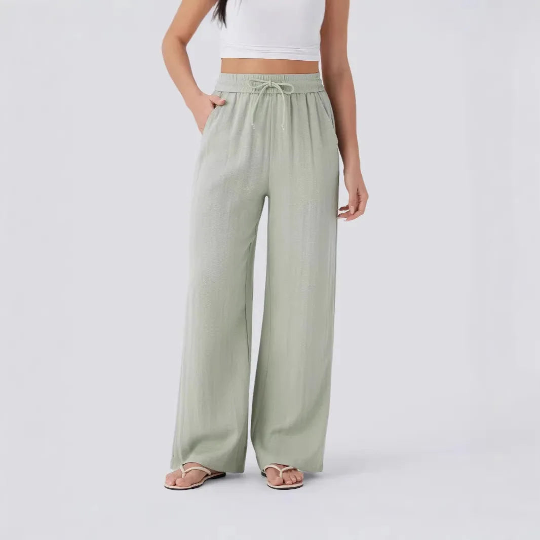 Women's Linen Beach Pants — Side Pockets