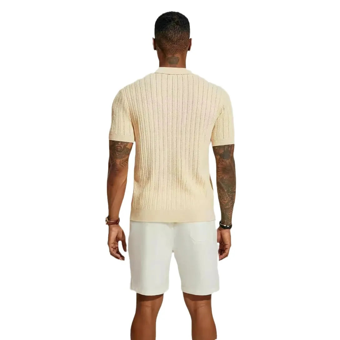 Men's Cool Knit Lapel Shirt — Short Sleeve