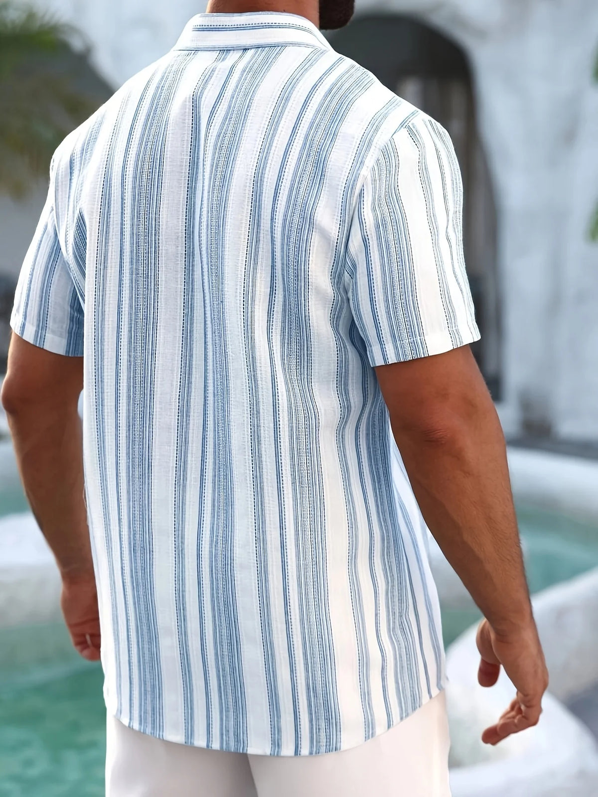 Men's Vertical Stripe Shirt — Short Sleeve