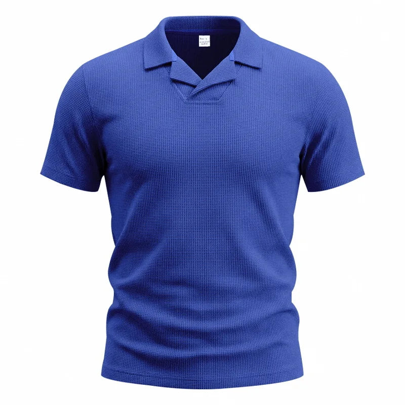 Men's Waffle Knit Polo — Notch Neck