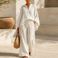 Women's Long Sleeve Shirt & Loose Pant Set