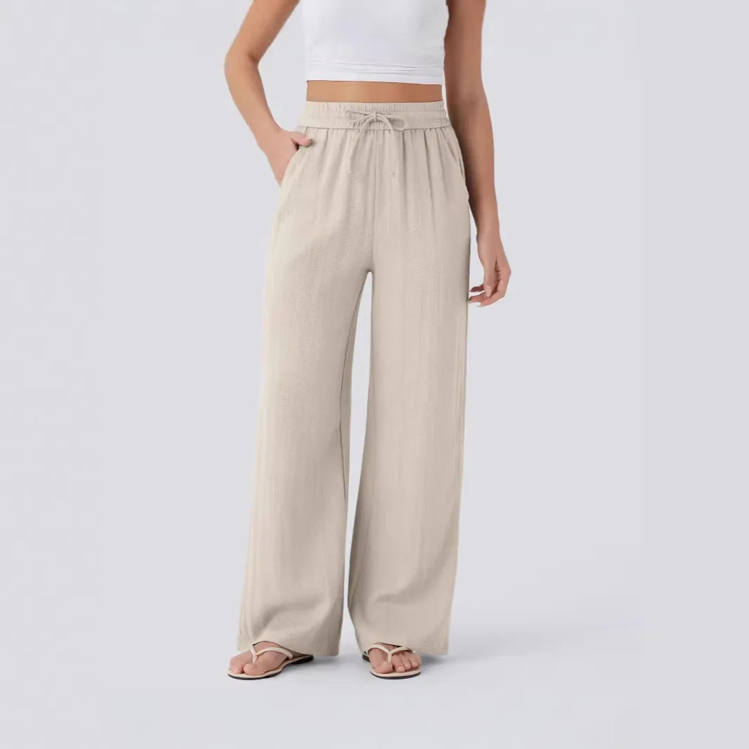 Women's Linen Beach Pants — Side Pockets