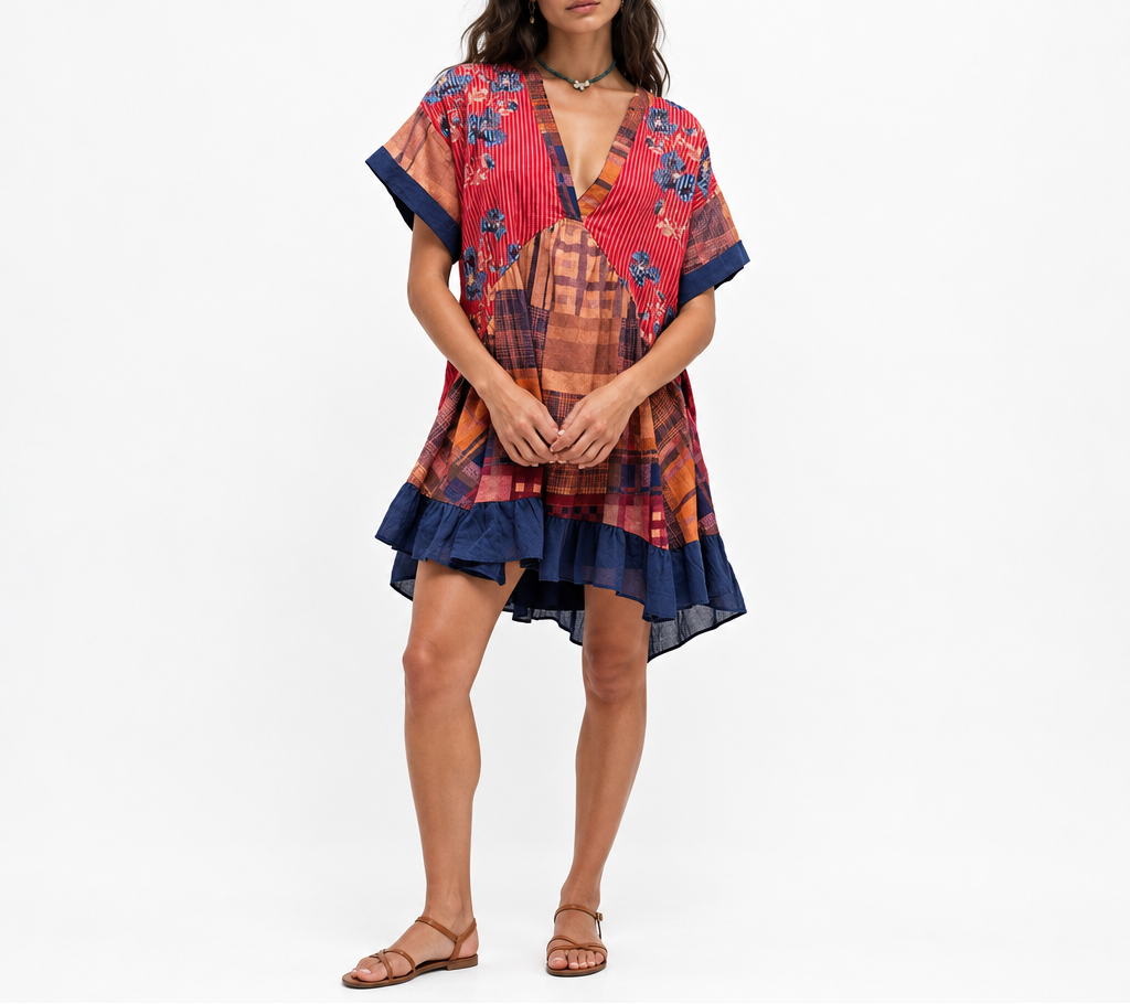 Women's Floral Babydoll Mini Dress — Puff Sleeve