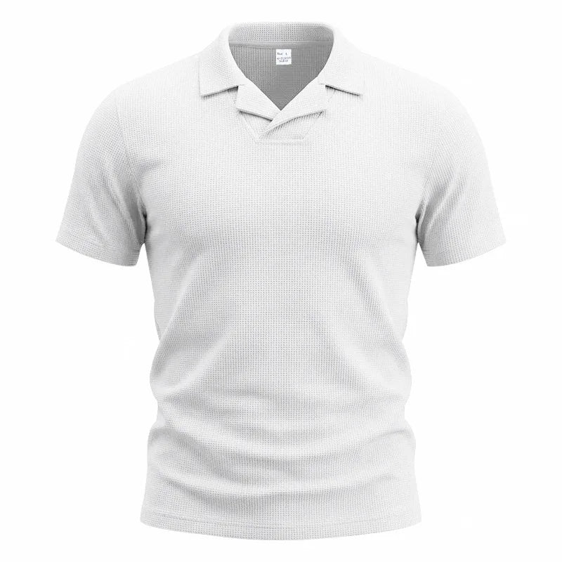 Men's Waffle Knit Polo — Notch Neck