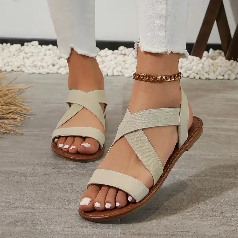 Women's Strappy Flat Roman Sandals — Summer