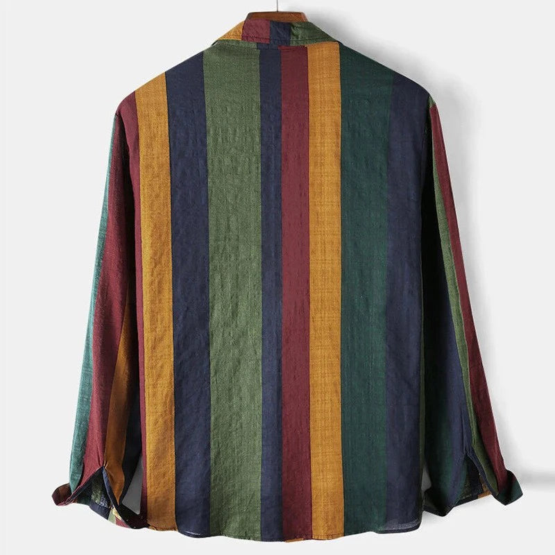 Men's Retro Striped Shirt — Long Sleeve