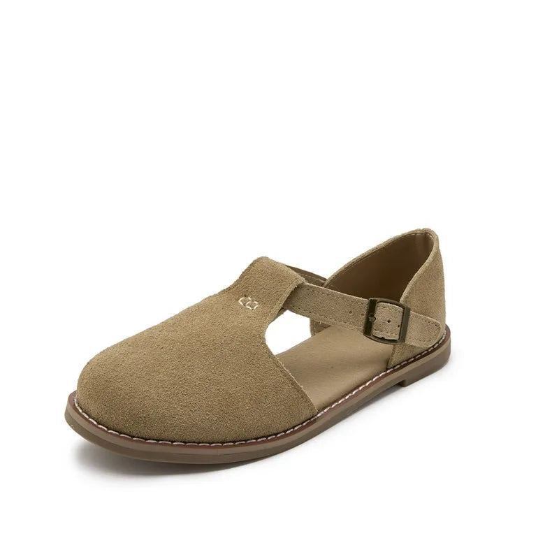Women's Suede Roman Sandals — Closed Toe