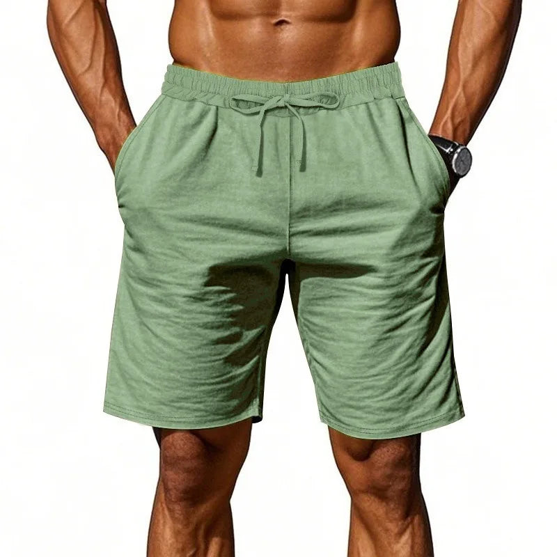 Men's Linen Shorts — Zip & Button