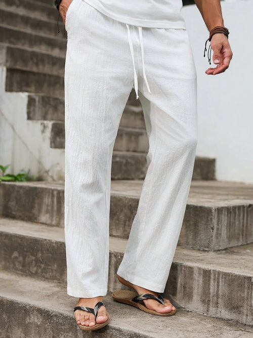 Men's Beach Linen Trousers — Straight Cut